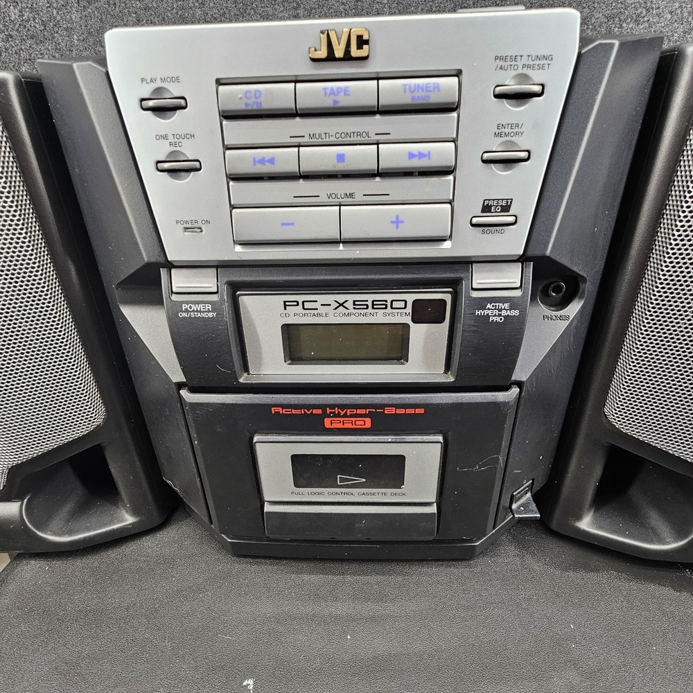 JVC PC-X550BK CD Portable System Player FM AM Cassette‎ Boombox